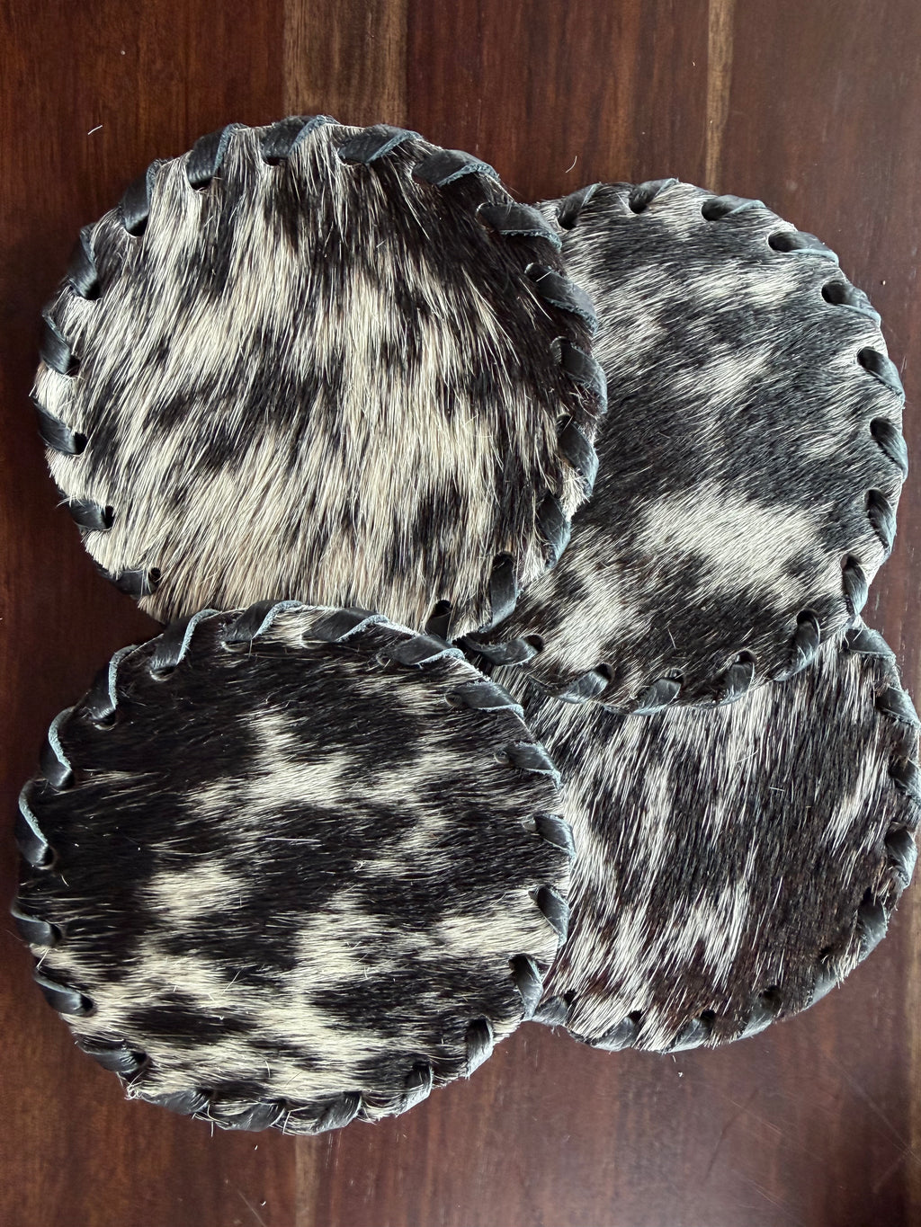 Cowhide Coaster Set