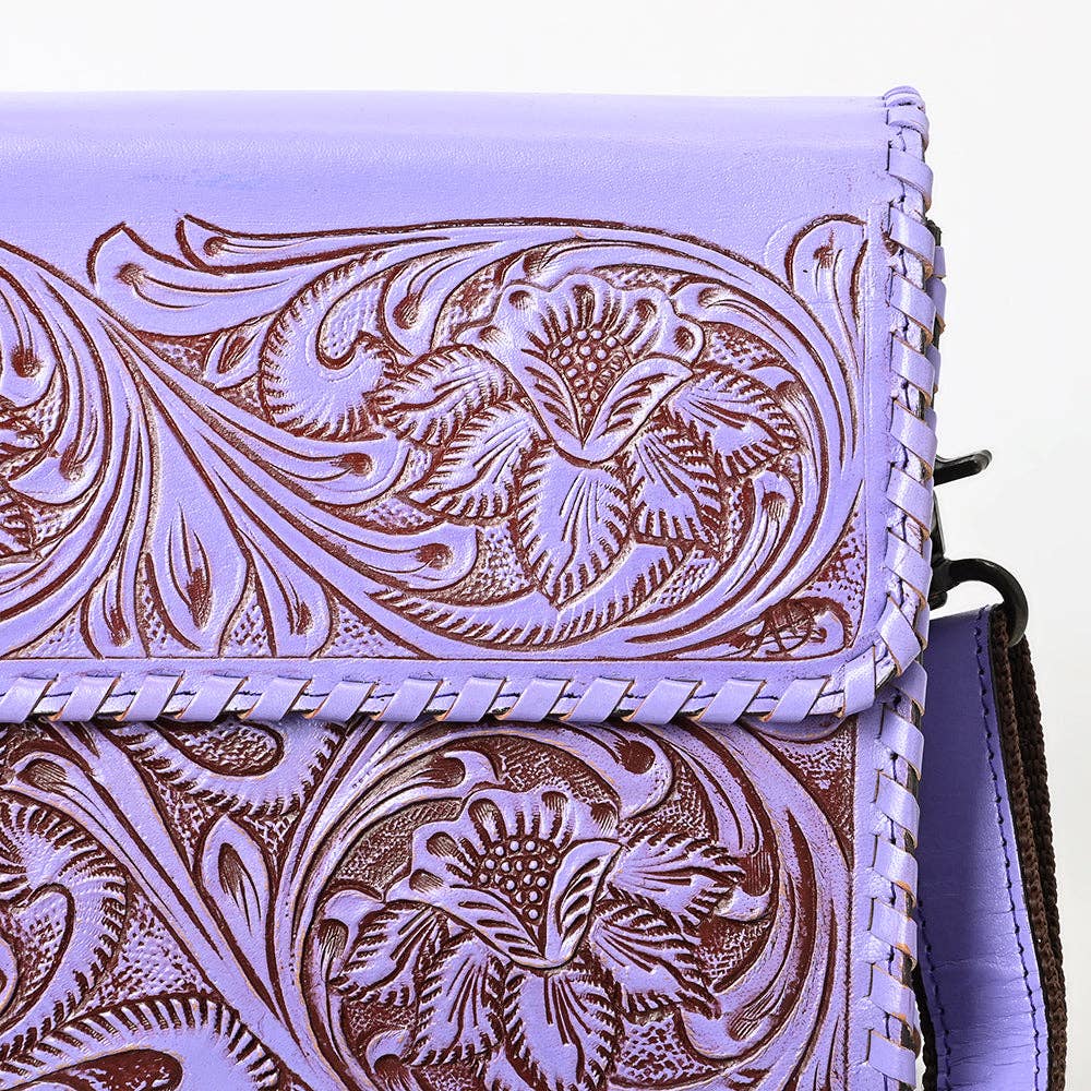 Genuine Leather Lavender Western Bag