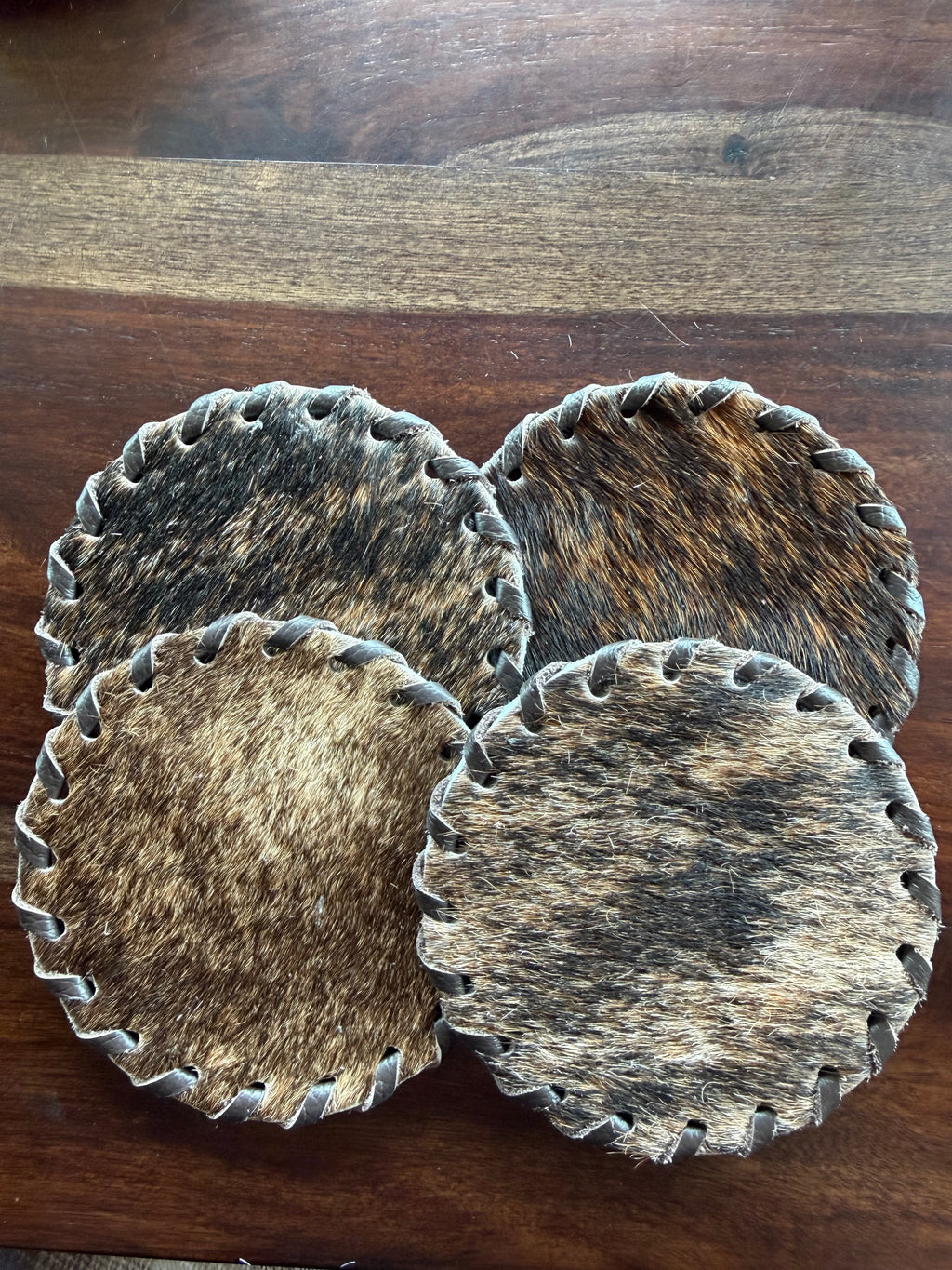 Cowhide Coaster Set