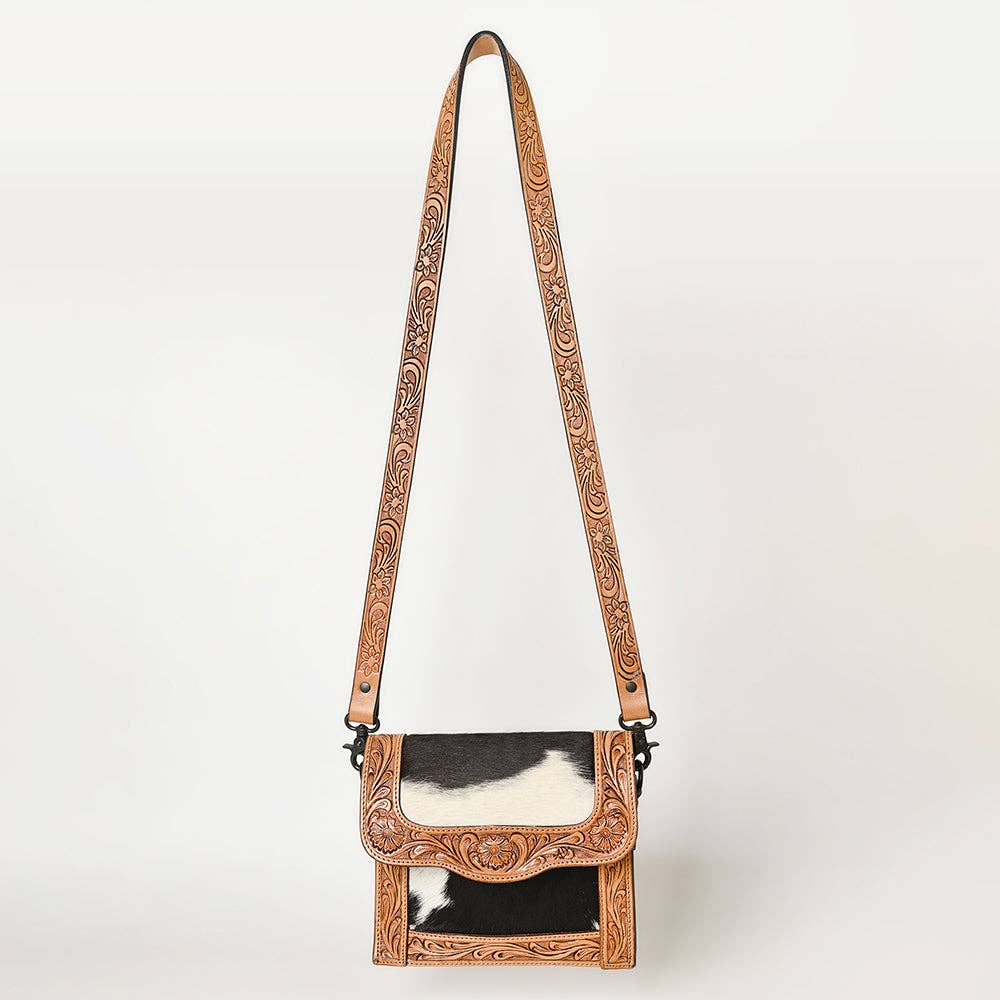 Hair-on Genuine Leather Messenger Bag