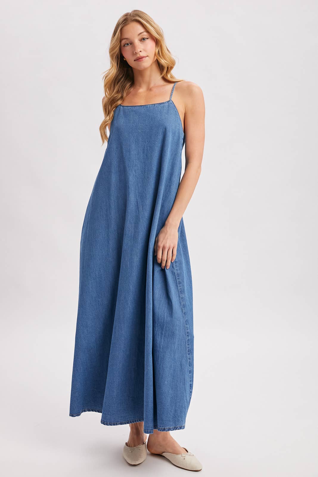 Denin Open Back Maxi