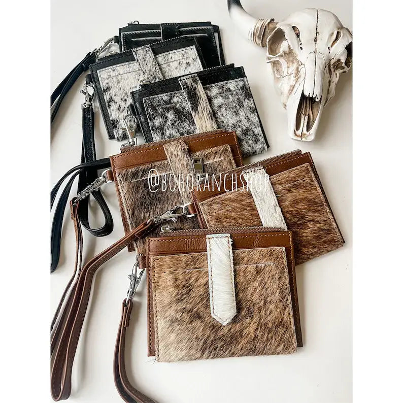 Cowhide Wristlet Wallet
