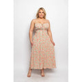 Plus Size Floral A-Line Midi Dress