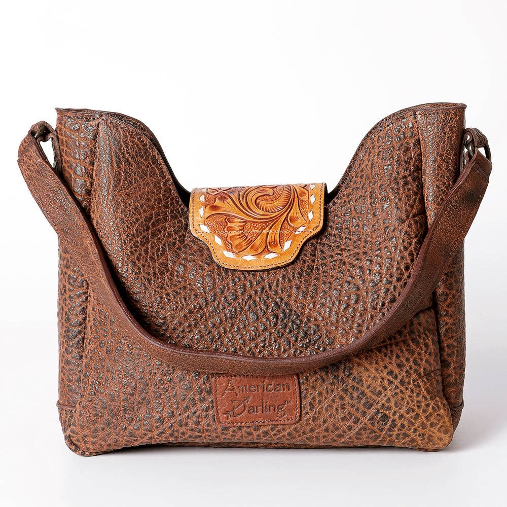 Genuine Leather Western Tote Bag