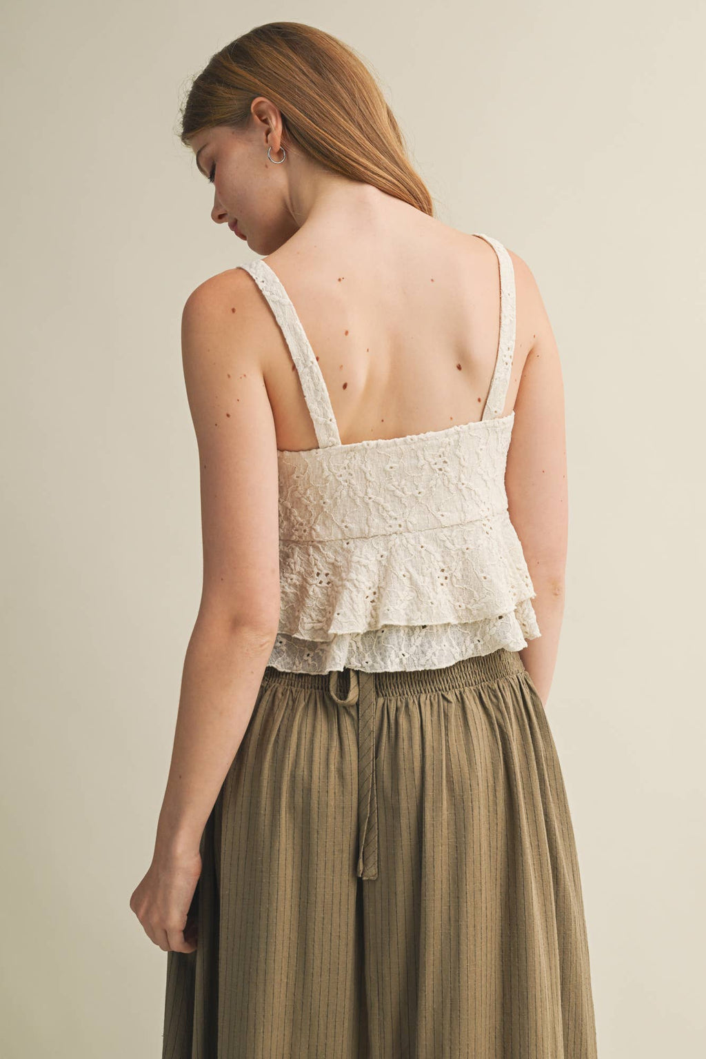 Jacquard Ruffle Jersey Cami