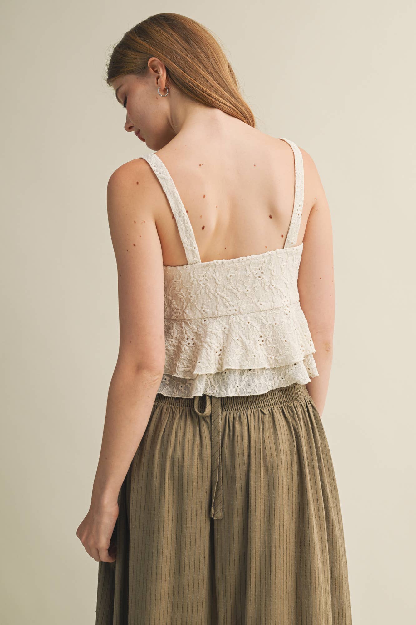Jacquard Ruffle Jersey Cami
