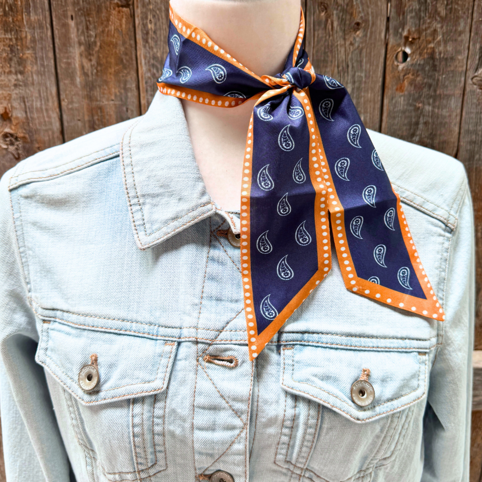 Navy and Rust Western Twilly / Cowgirl Necktie