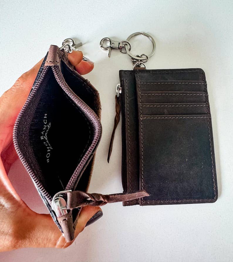 Tooled Leather Keychain Wallet