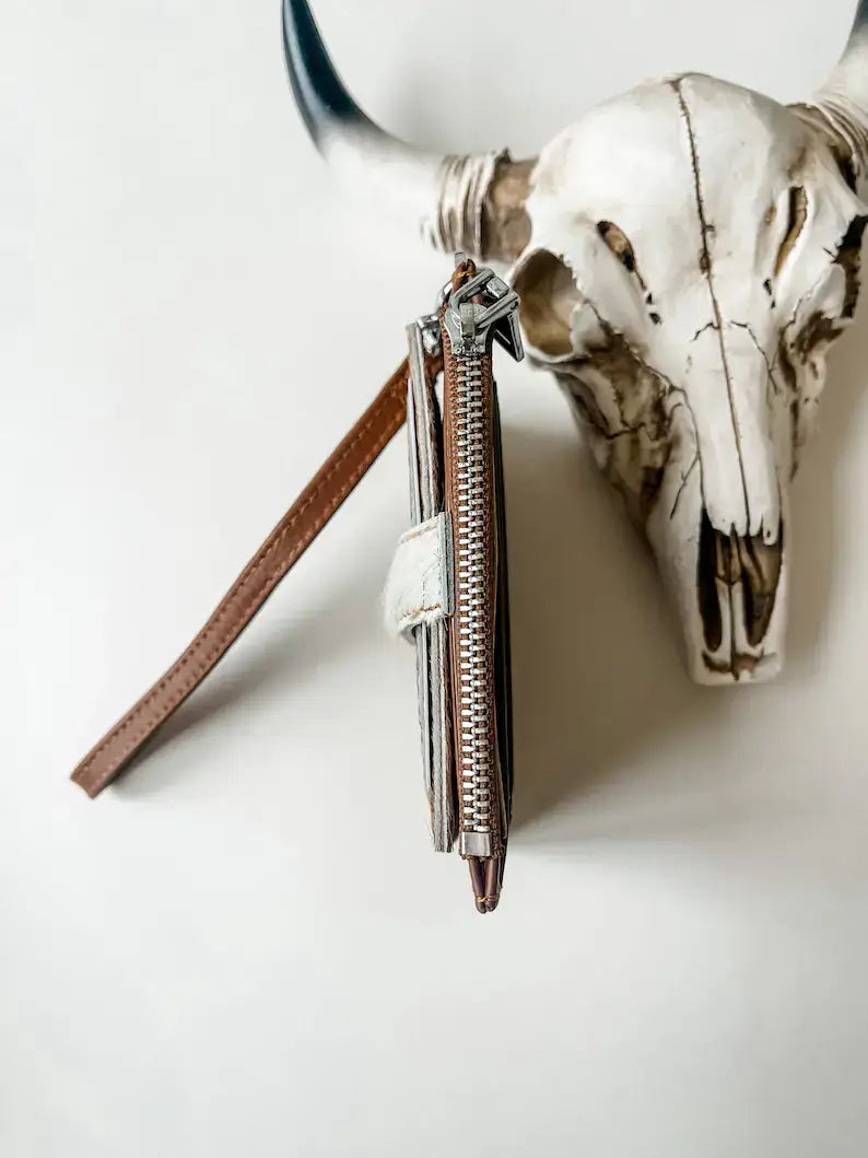 Cowhide Wristlet Wallet