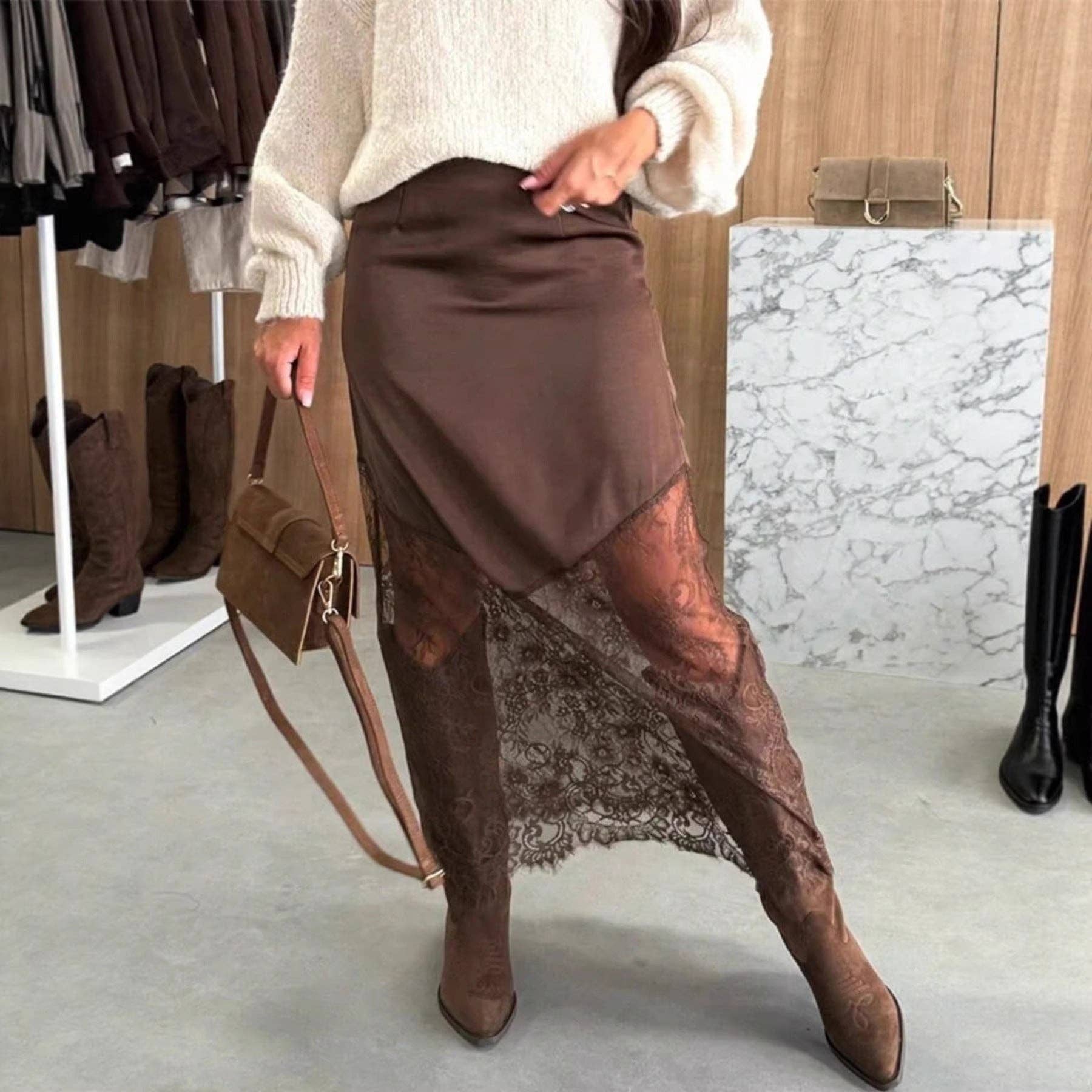 A Night Out West High Waist Midi Skirt