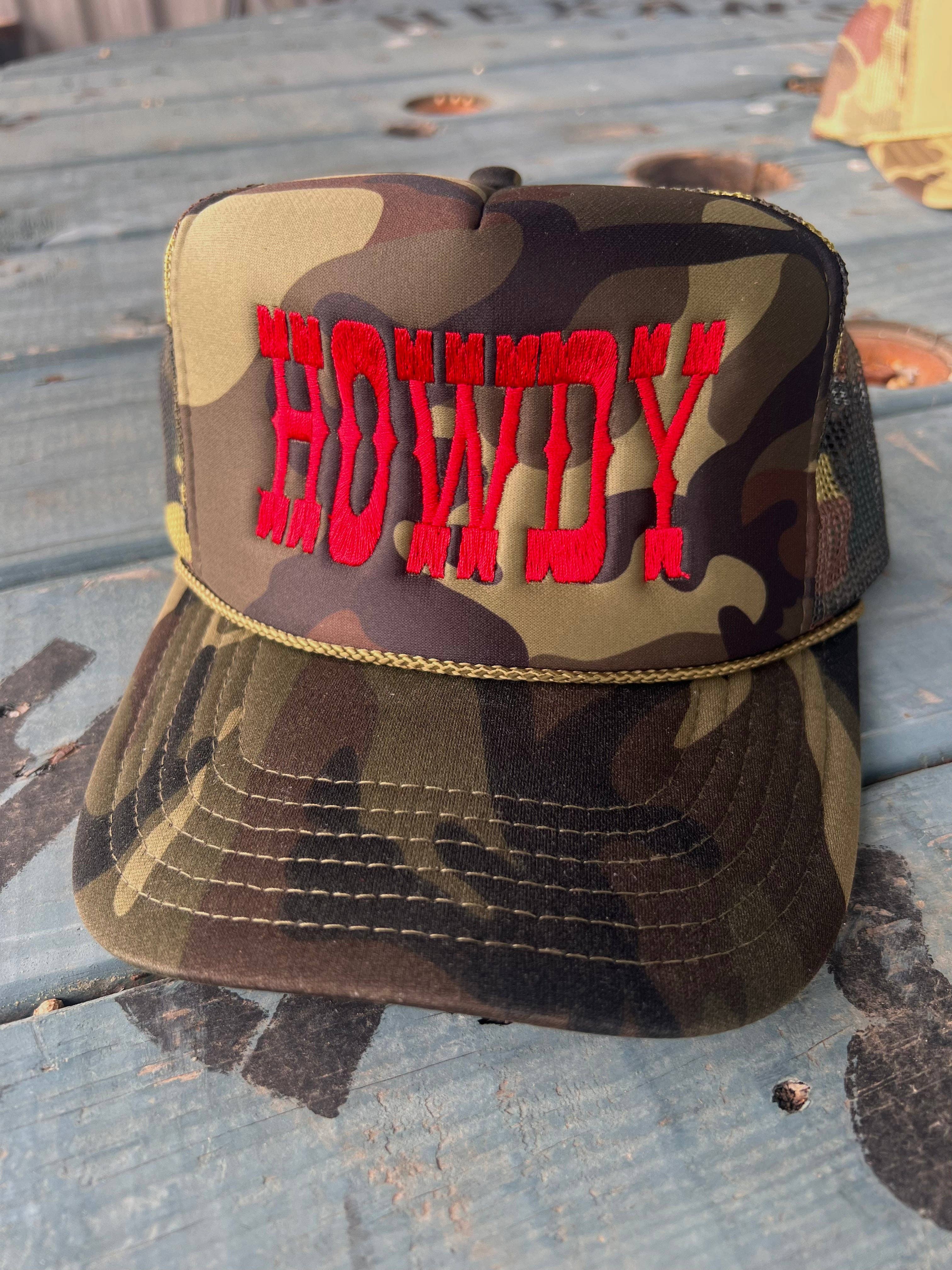 Howdy Embroidery Solid Camo Trucker Hat