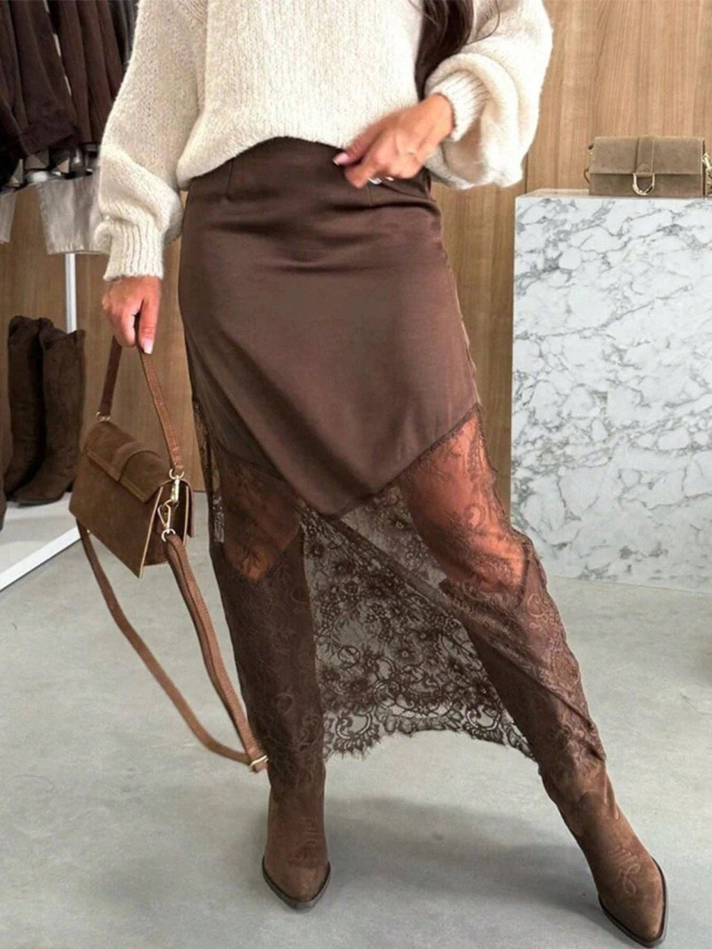 A Night Out West High Waist Midi Skirt