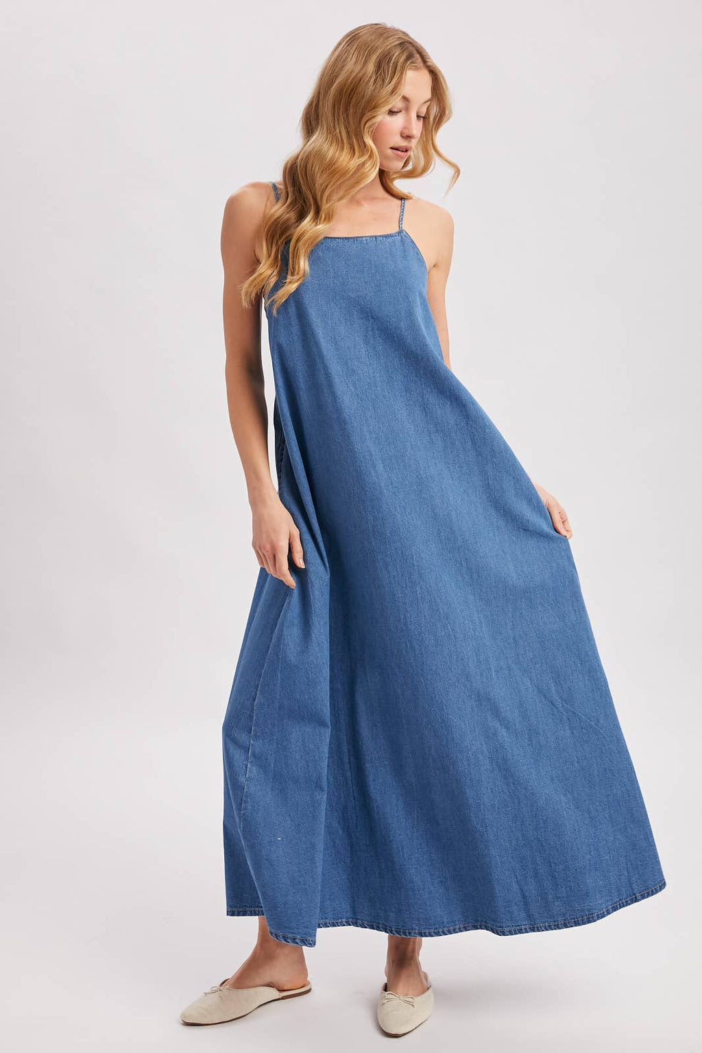 Denin Open Back Maxi