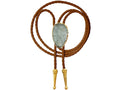 Gemstone Bolo Tie - Aquamarine (Gold)