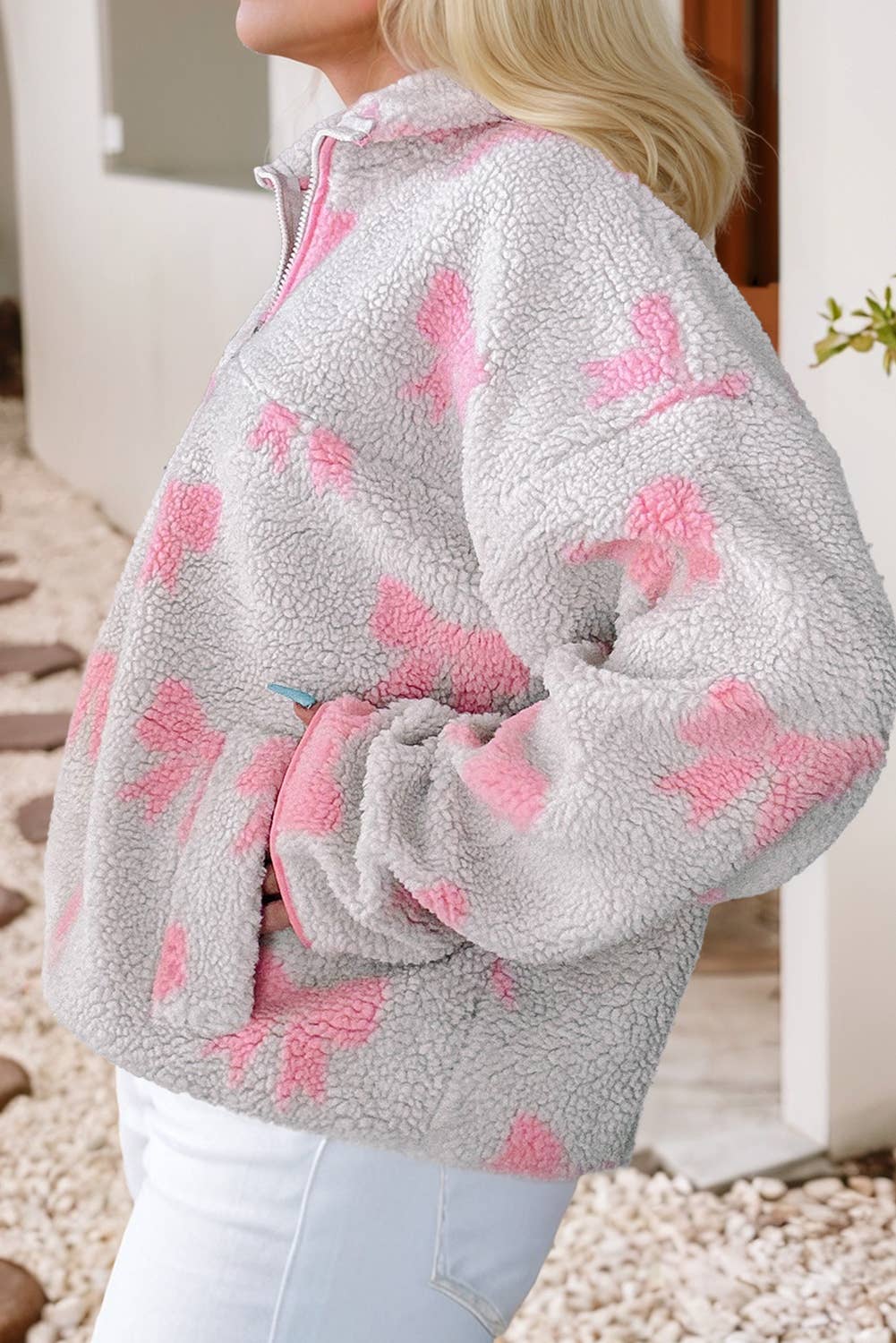 Quarter Zip Bow Sherpa