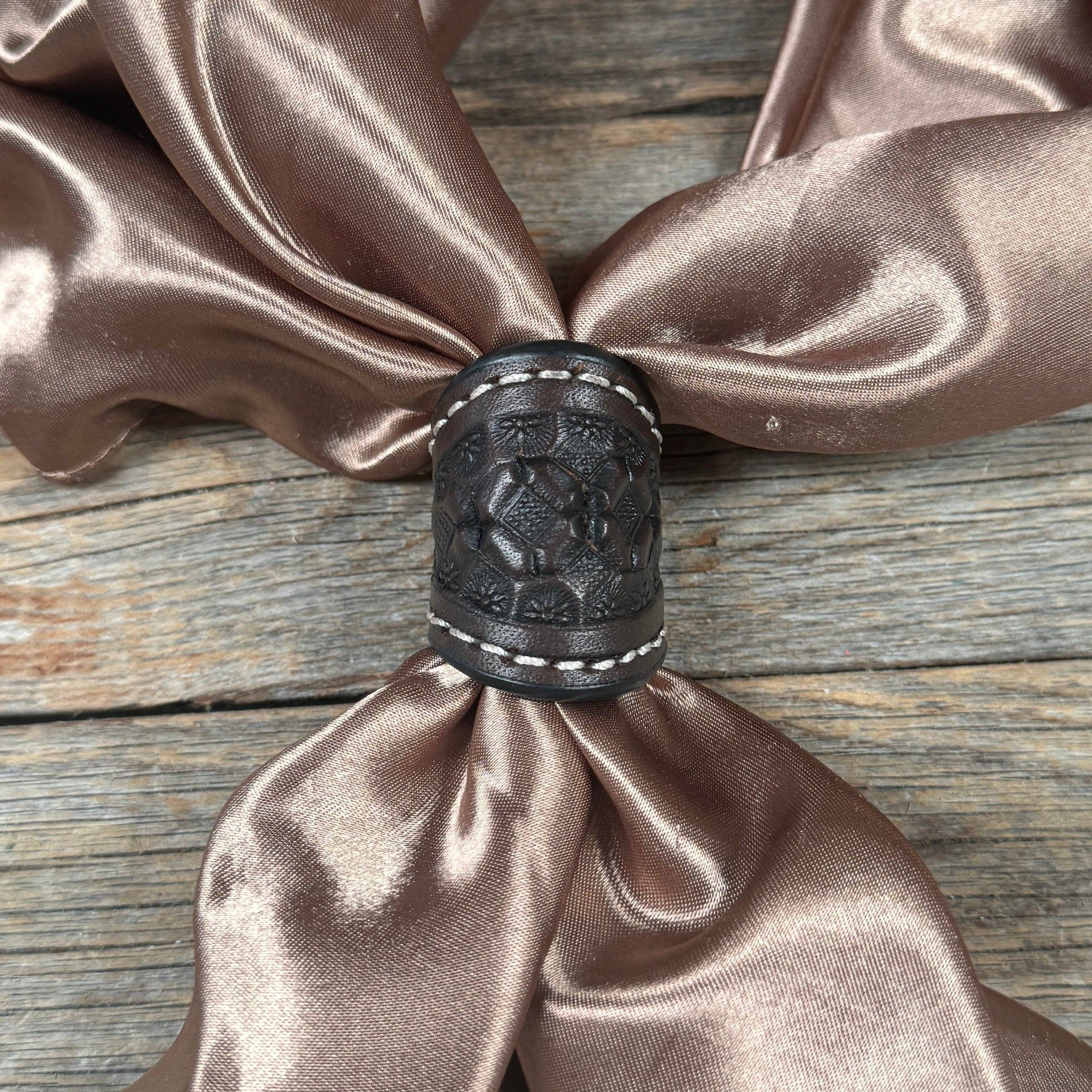 Tooled Leather Wild Rag Slides