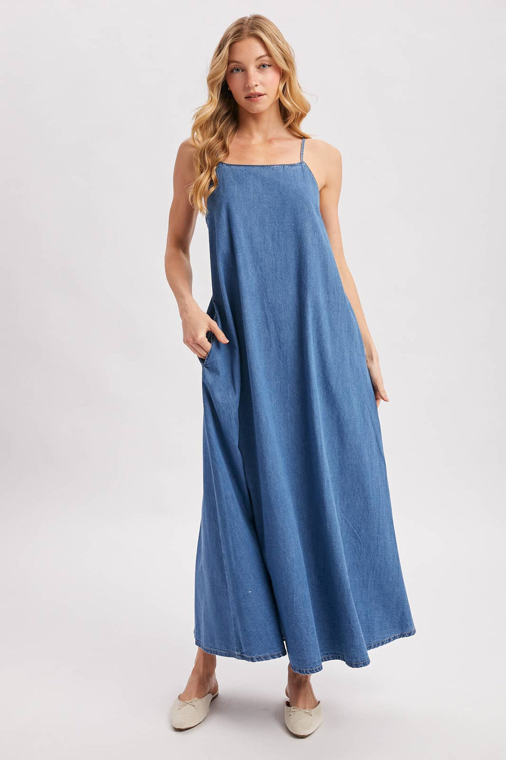 Denin Open Back Maxi