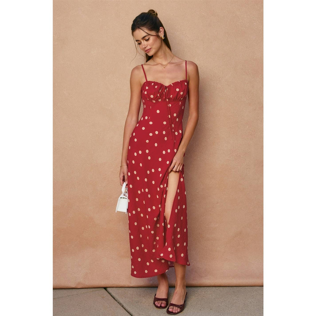 Show Out Front Tie Slit Maxi Dress