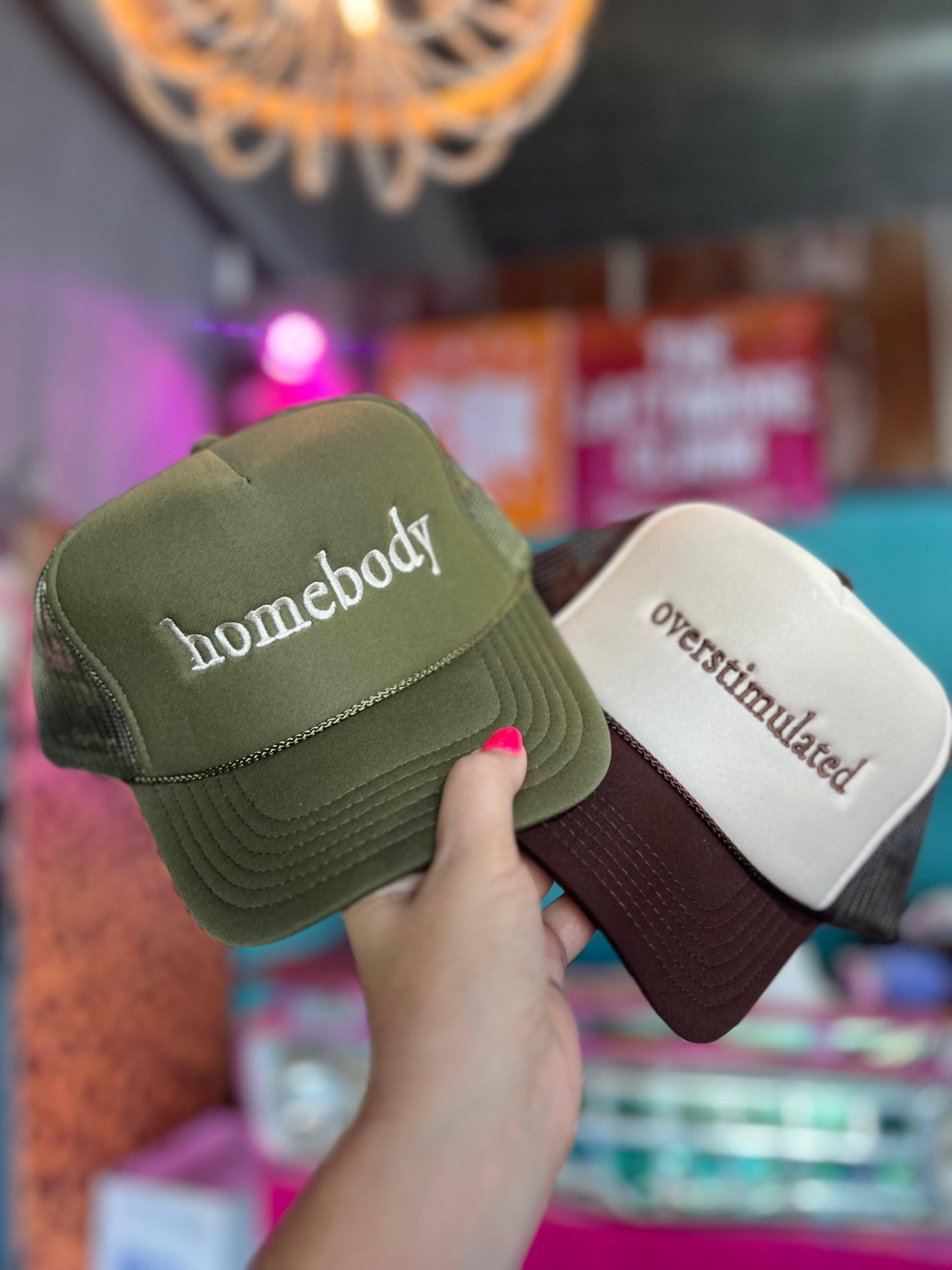 Overstimulated Embroidered Brown/Tan Foam Trucker