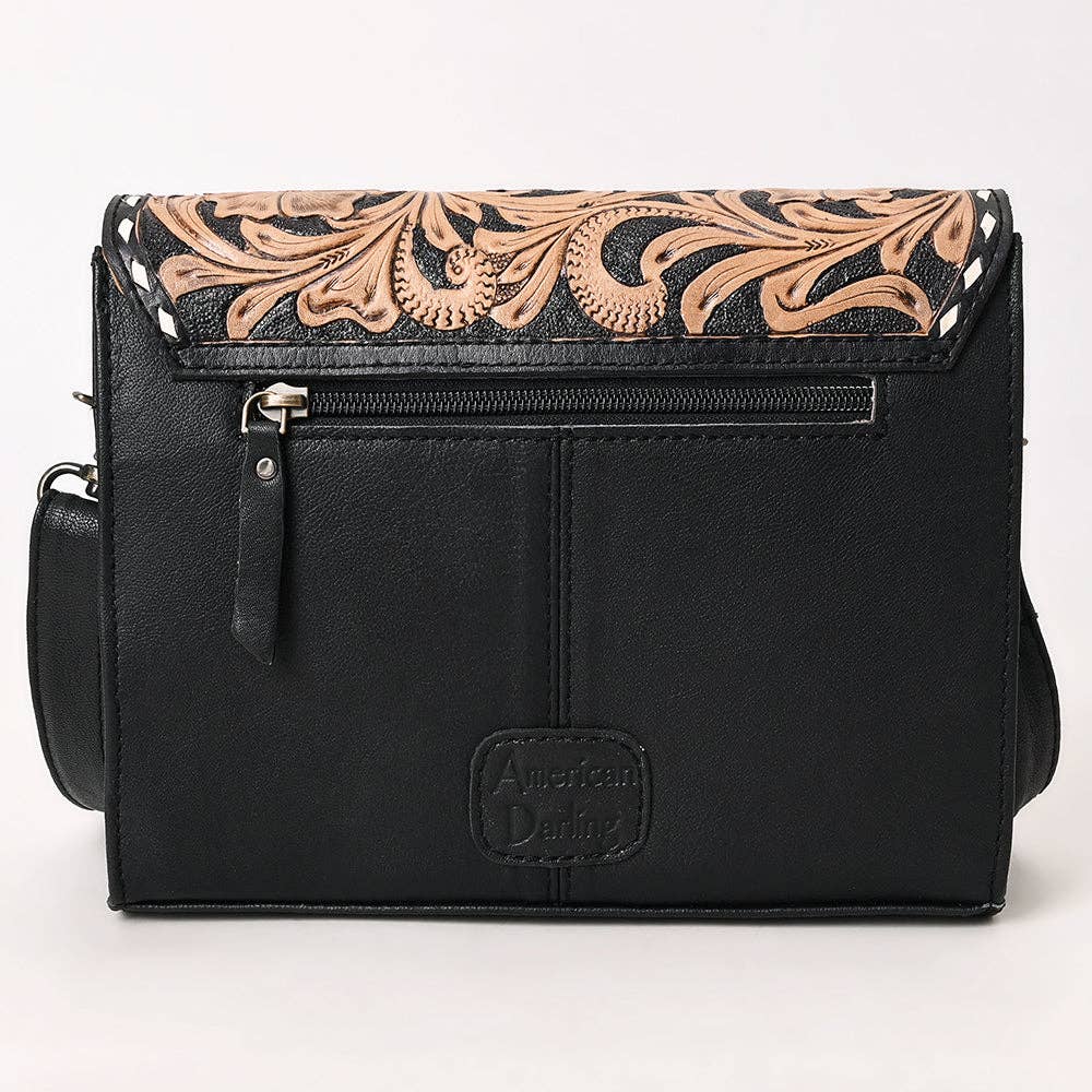 Floral Carved Buckstitched Bag