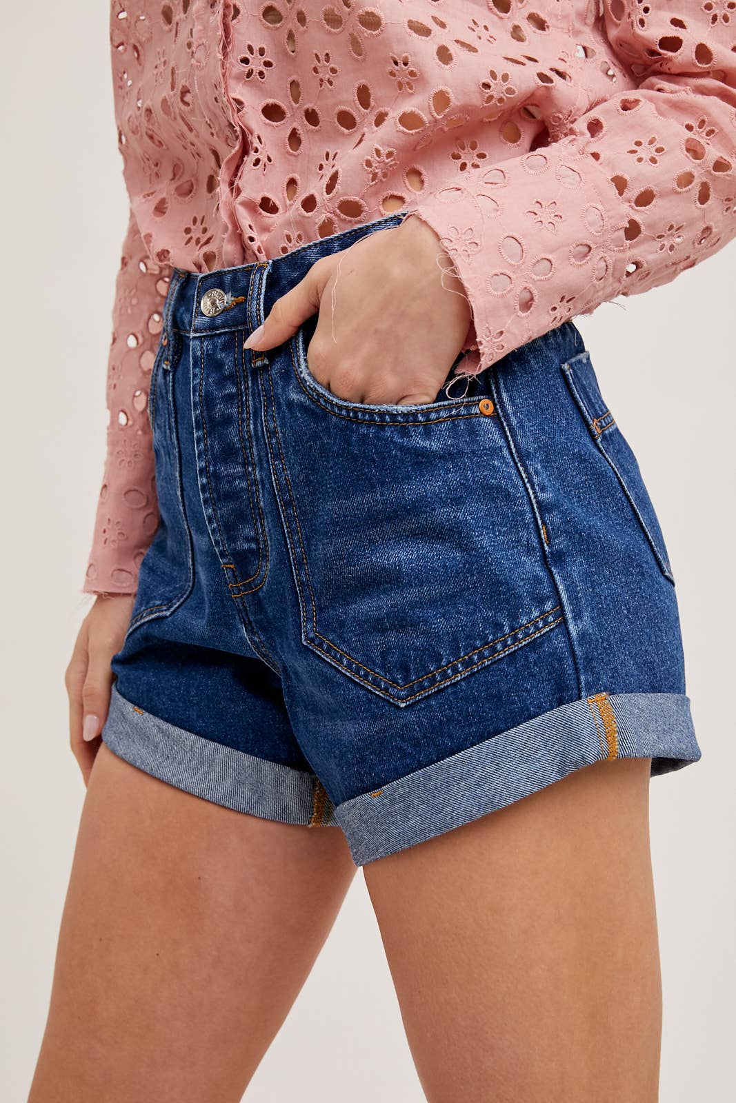 Western Pocket Denim Shorts