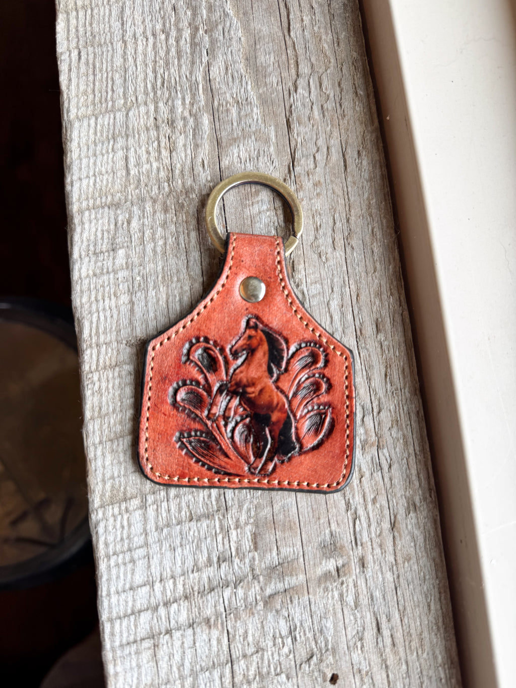 Double Sided Cow Tag Keychain
