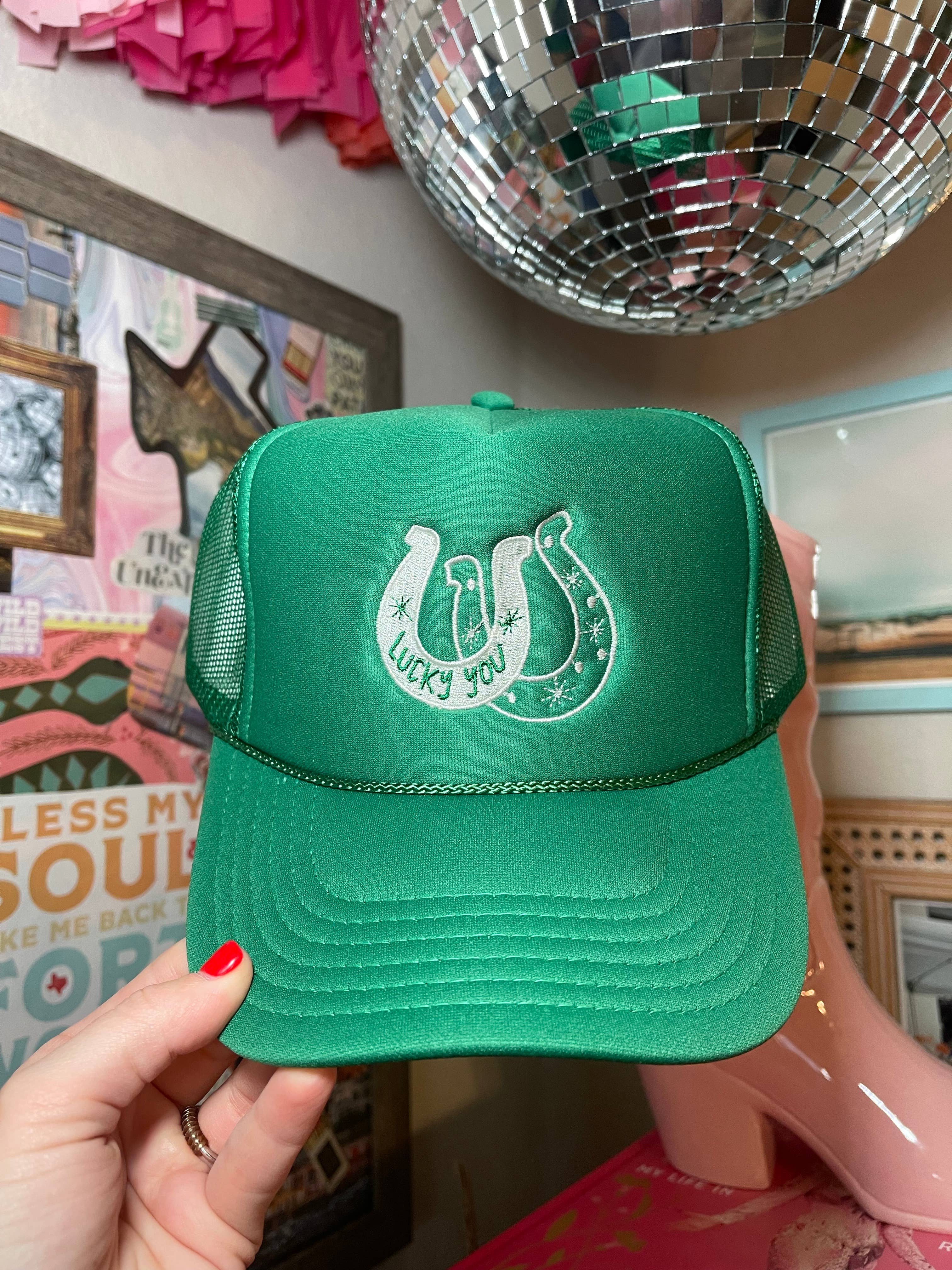 Lucky You Embroidered Trucker Hat