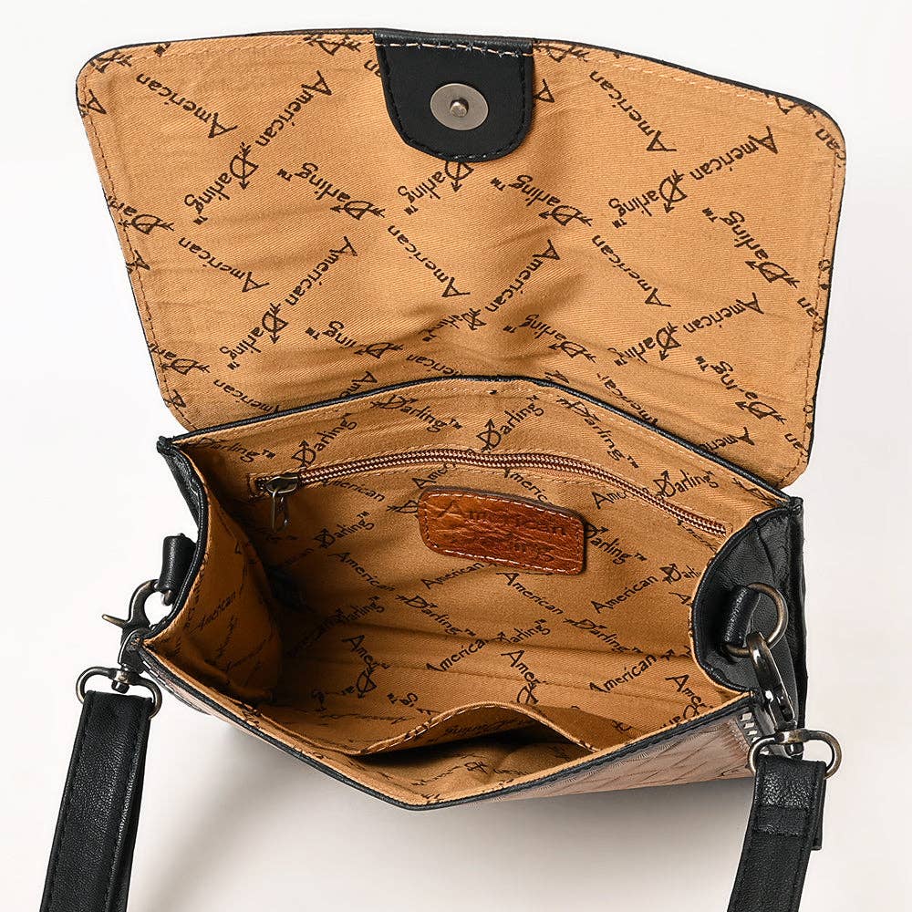 Floral Carved Buckstitched Bag