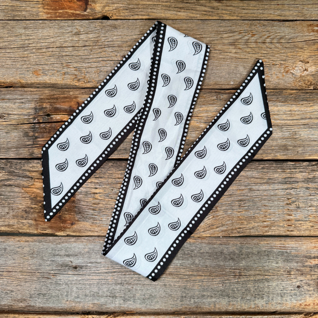 Black and White Western Twilly / Cowgirl Necktie