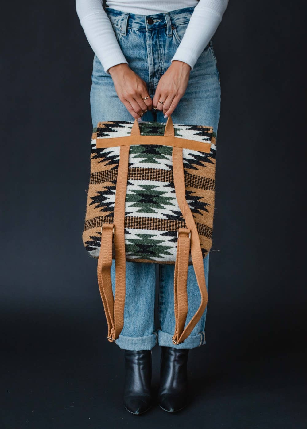 Brown, Black & Green Aztec Backpack
