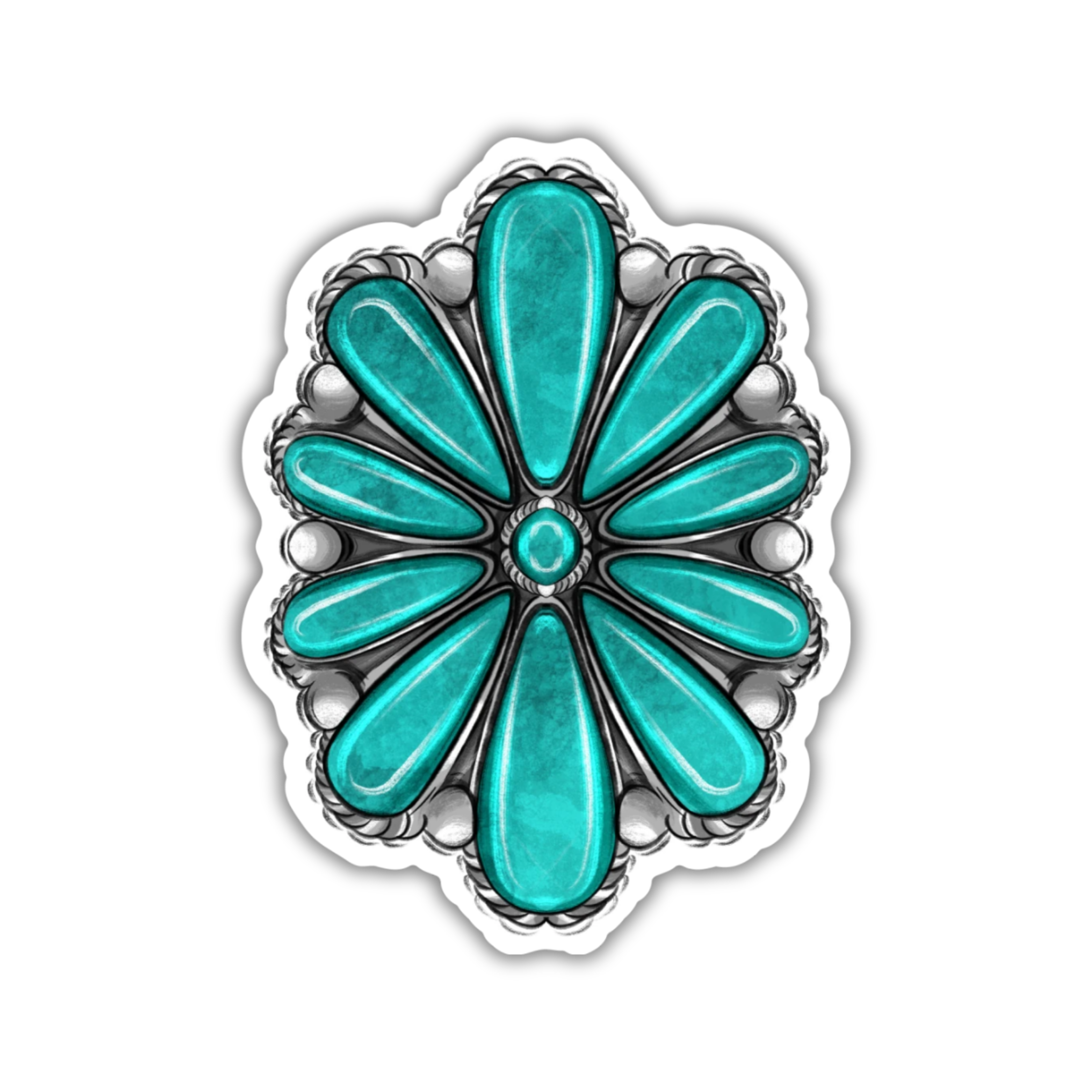 Oval Cowgirl Concho Western Sticker