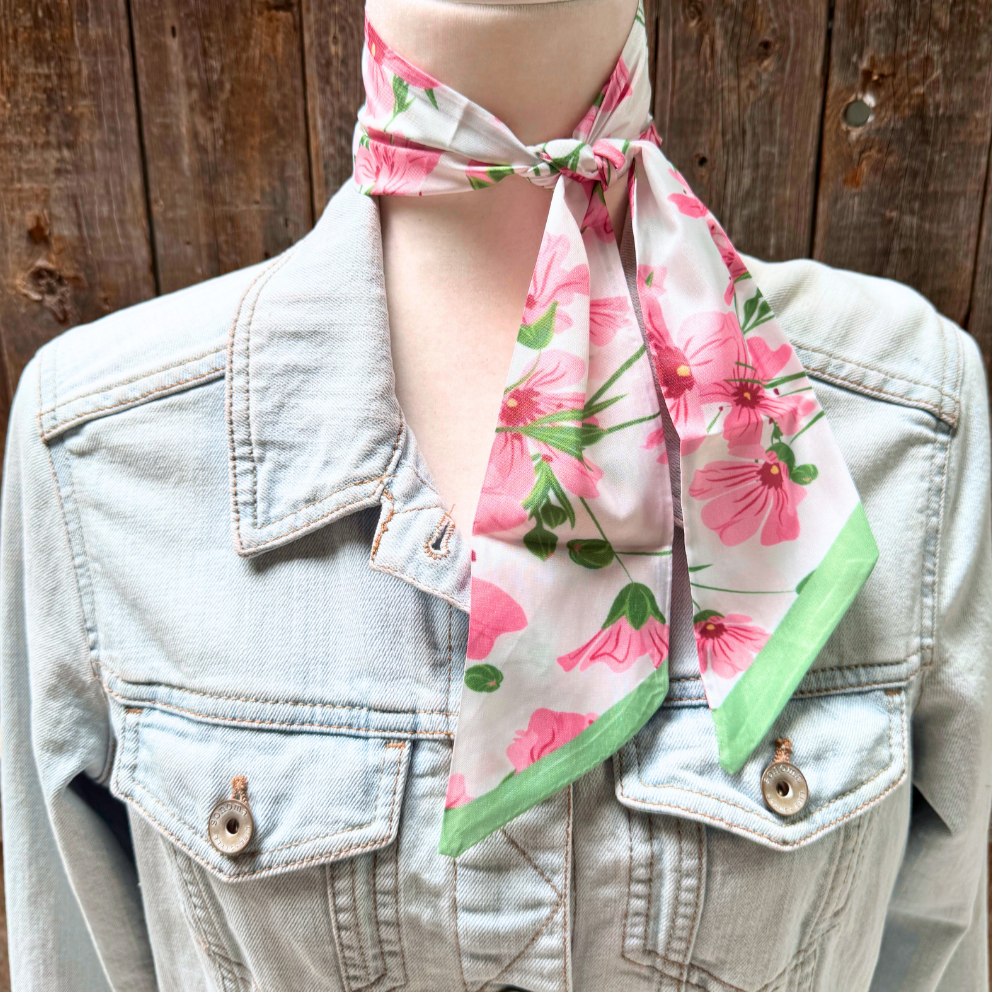 Pink and Green Western Twilly Scarf / Cowgirl Necktie