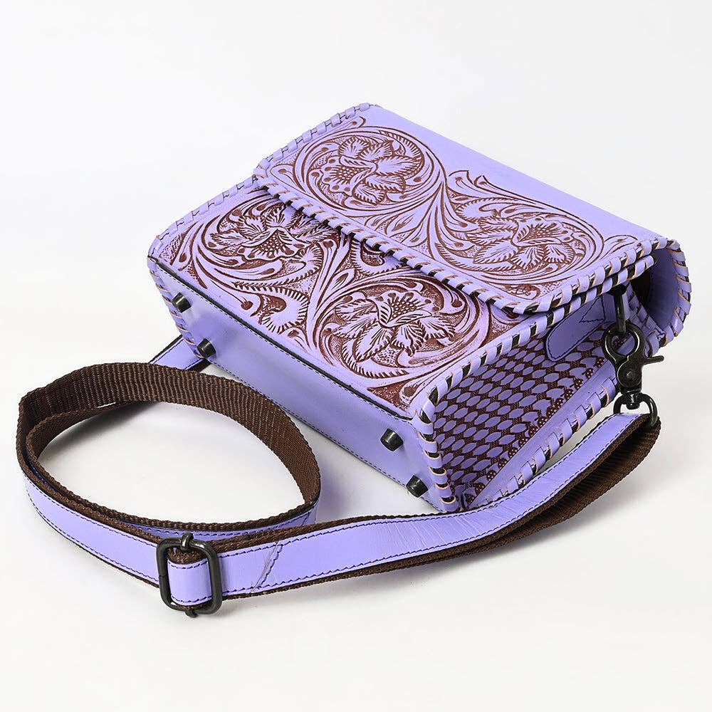 Genuine Leather Lavender Western Bag