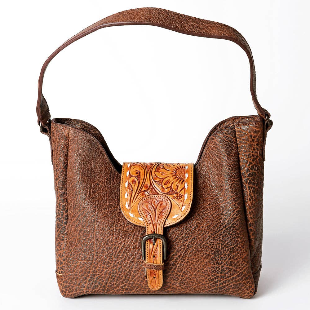 Genuine Leather Western Tote Bag