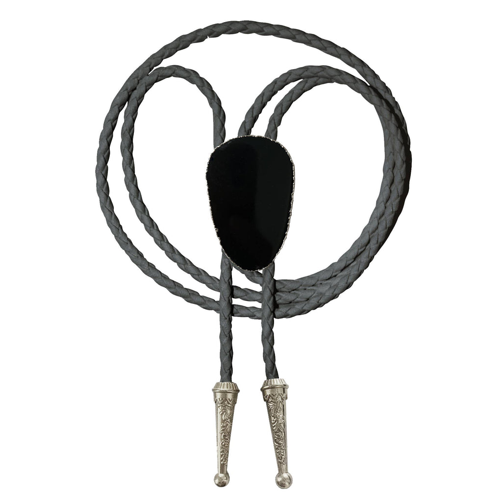 Gemstone Bolo Tie - Onyx (Silver)