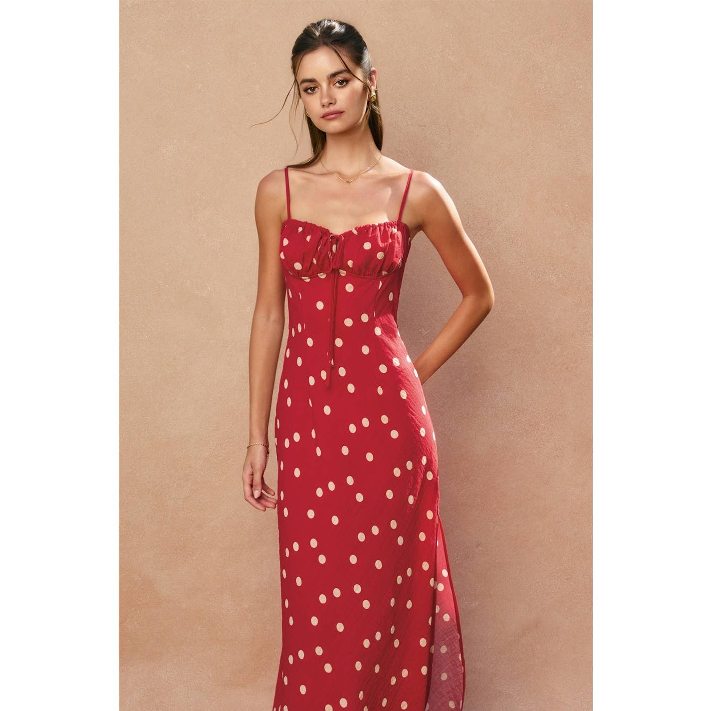 Show Out Front Tie Slit Maxi Dress