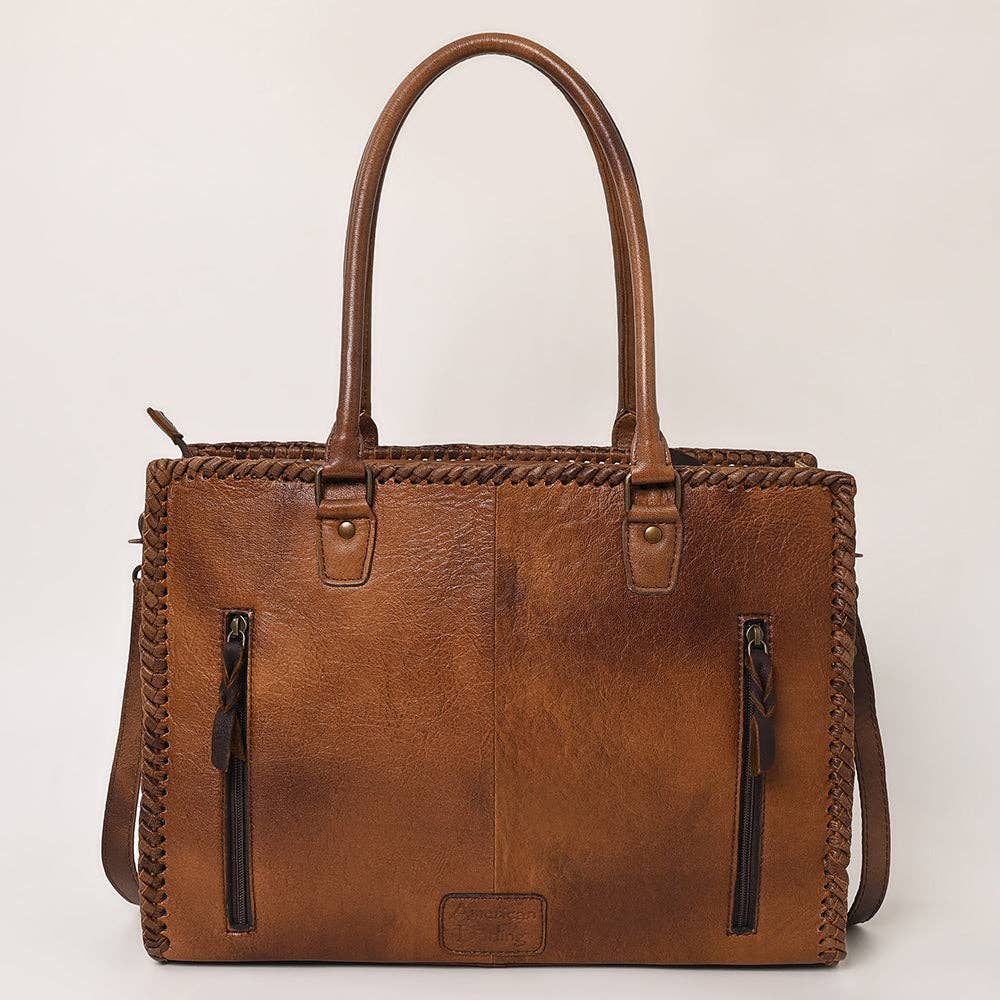 Hand Tooled Leather Tote Bag