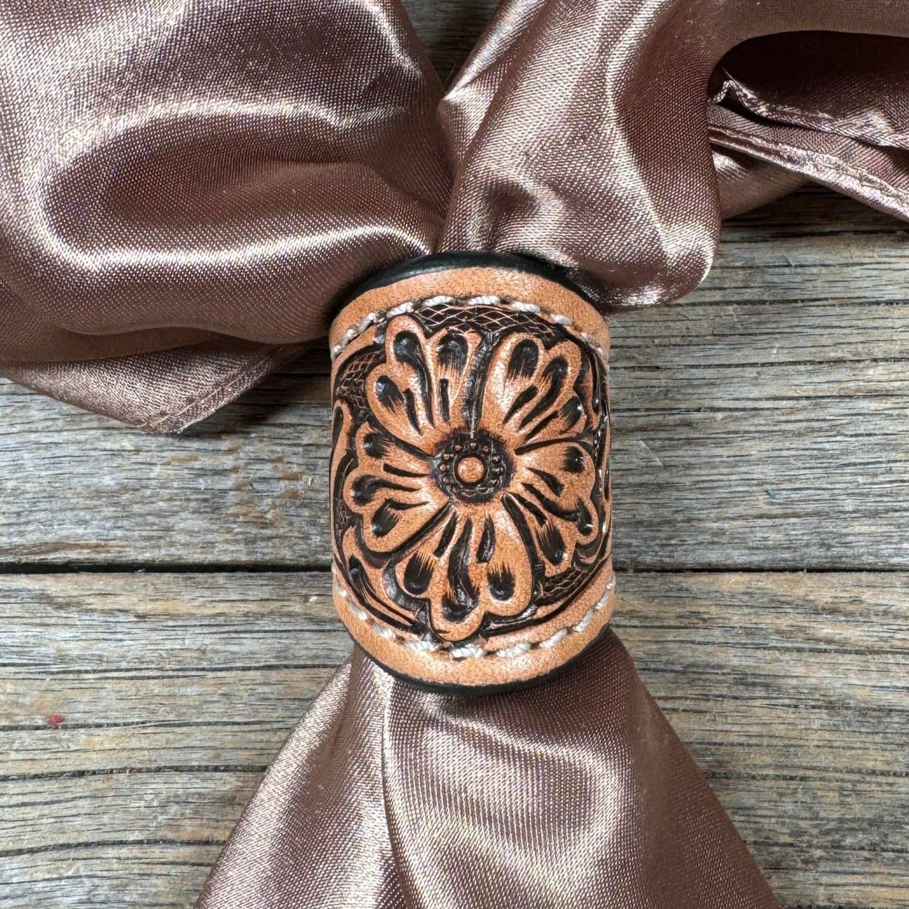 Tooled Leather Wild Rag Slides