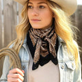 Black and Tan Floral Paisley Wild Rag