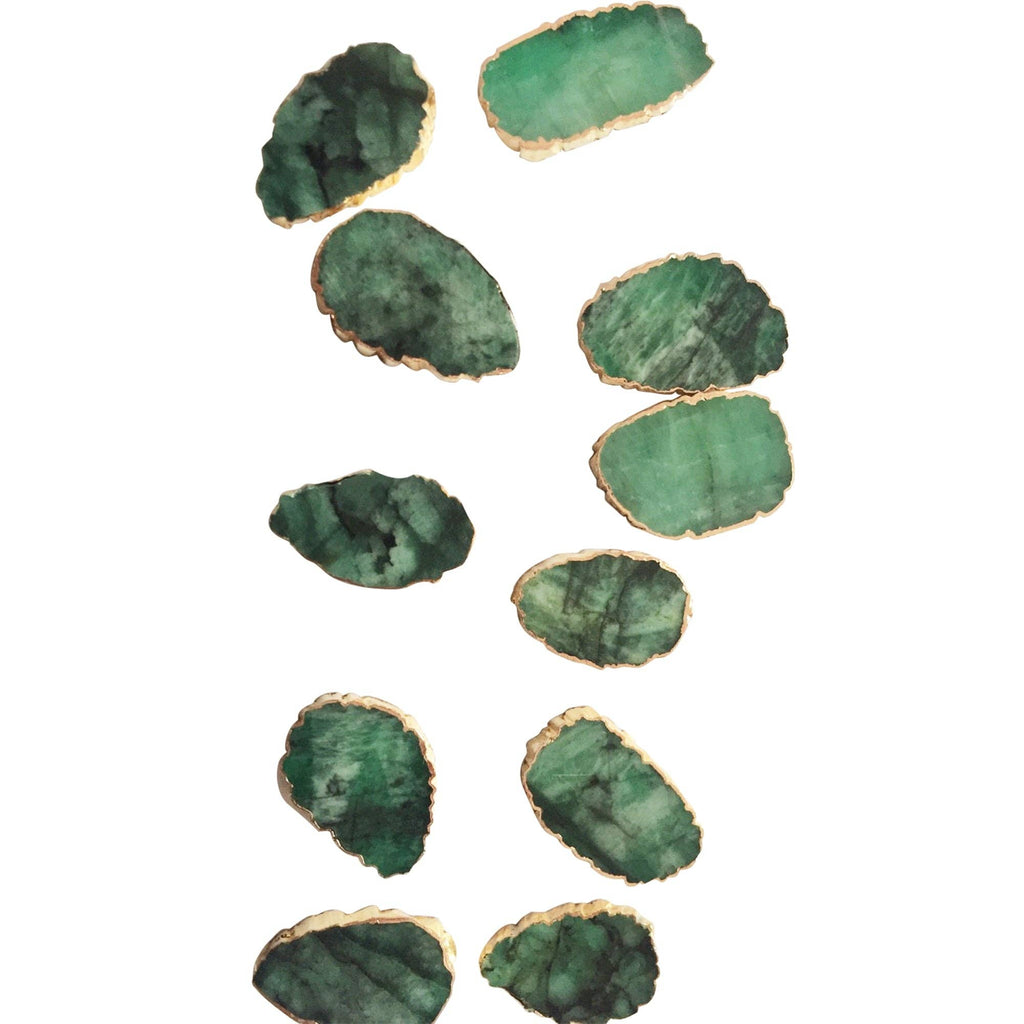 Gemstone Bolo Tie - Emerald (Gold)
