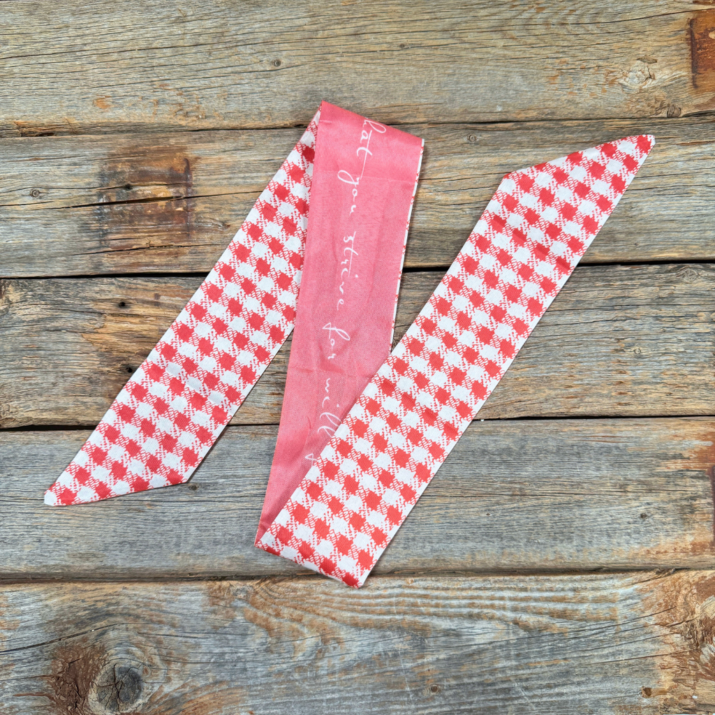 Red and White Western Twilly/ Cowgirl Necktie