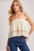 Tiered Lace Tube Top