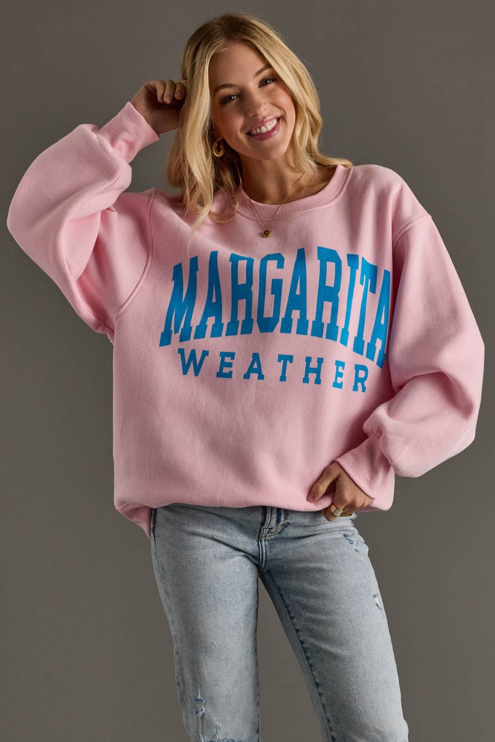 Lt. Pink Margarita Weather Sweatshirt