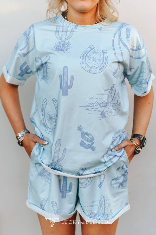 The Desert Sketch Western Two Piece Set