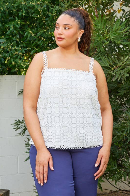 Plus Size Crochet Lace Cami