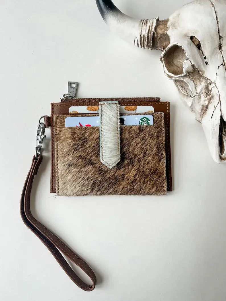 Cowhide Wristlet Wallet