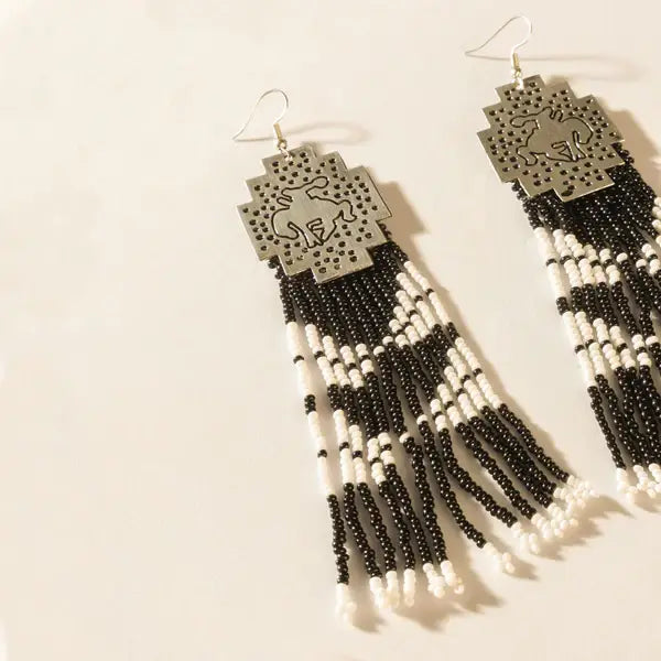 Stallion Smoke Beaded Earrings