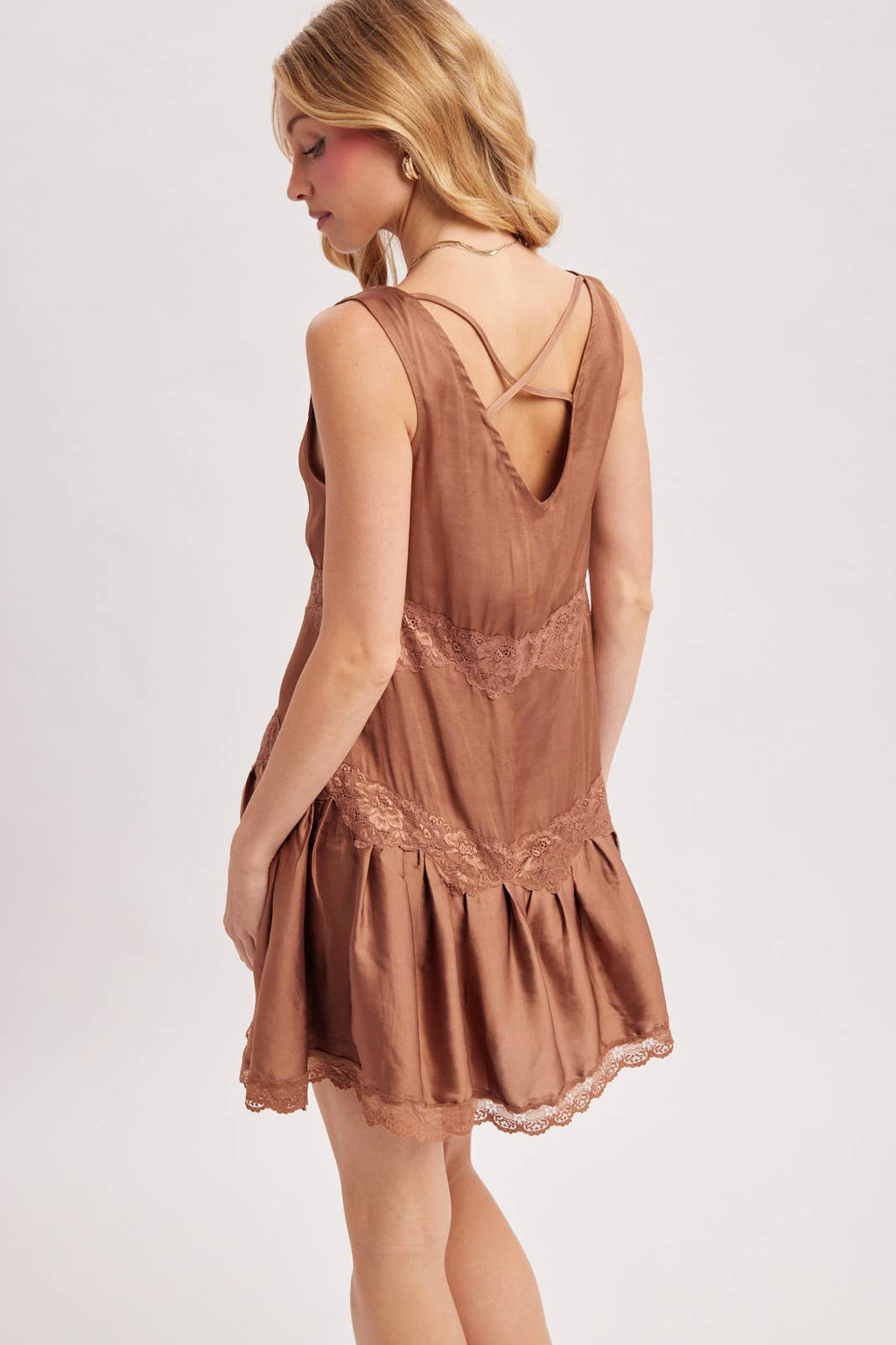 Satin & Lace Mini Dress