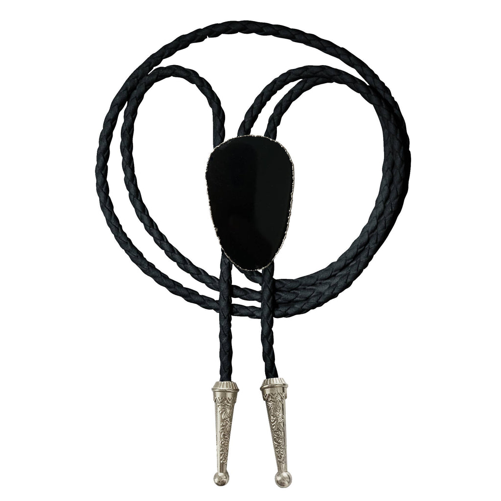 Gemstone Bolo Tie - Onyx (Silver)