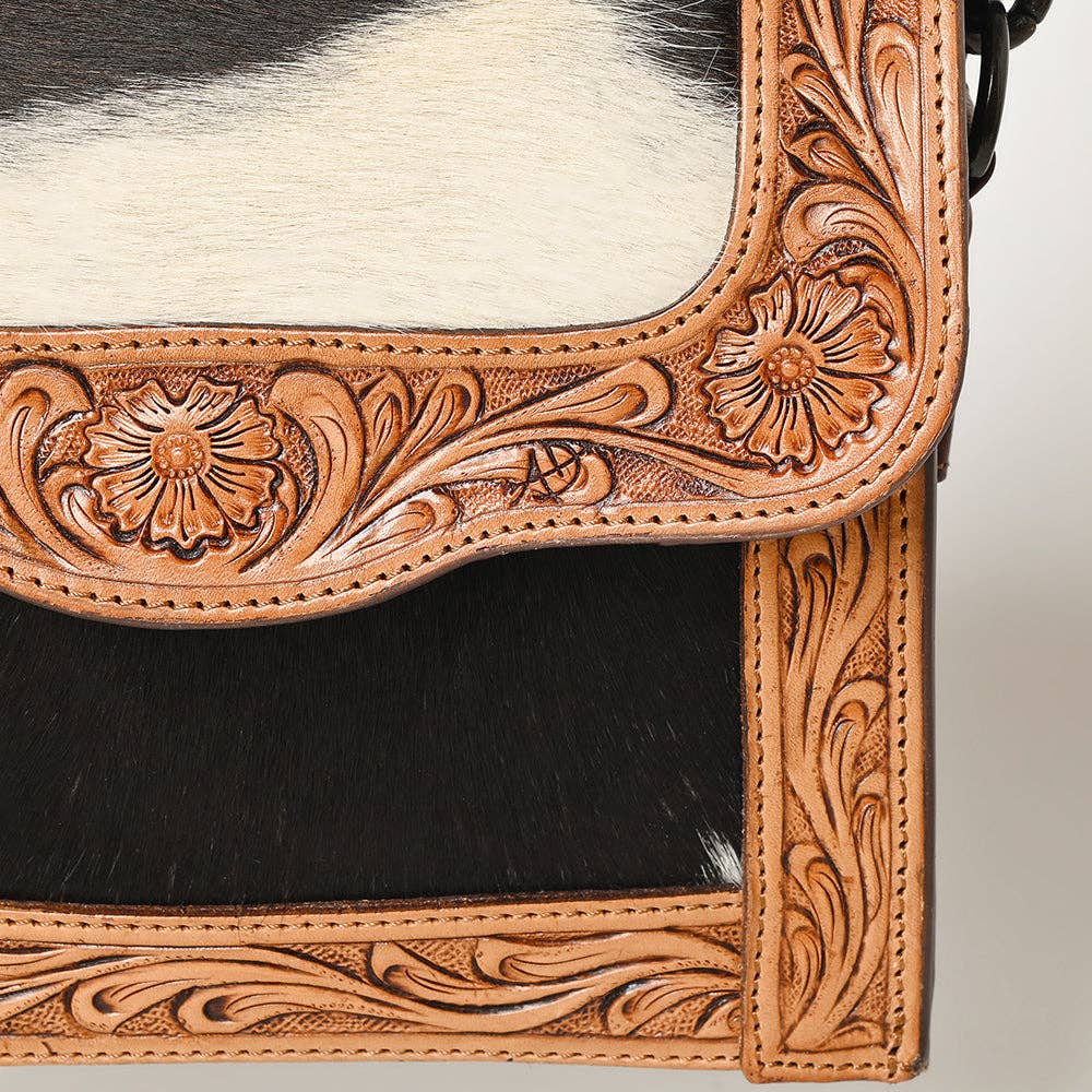Hair-on Genuine Leather Messenger Bag